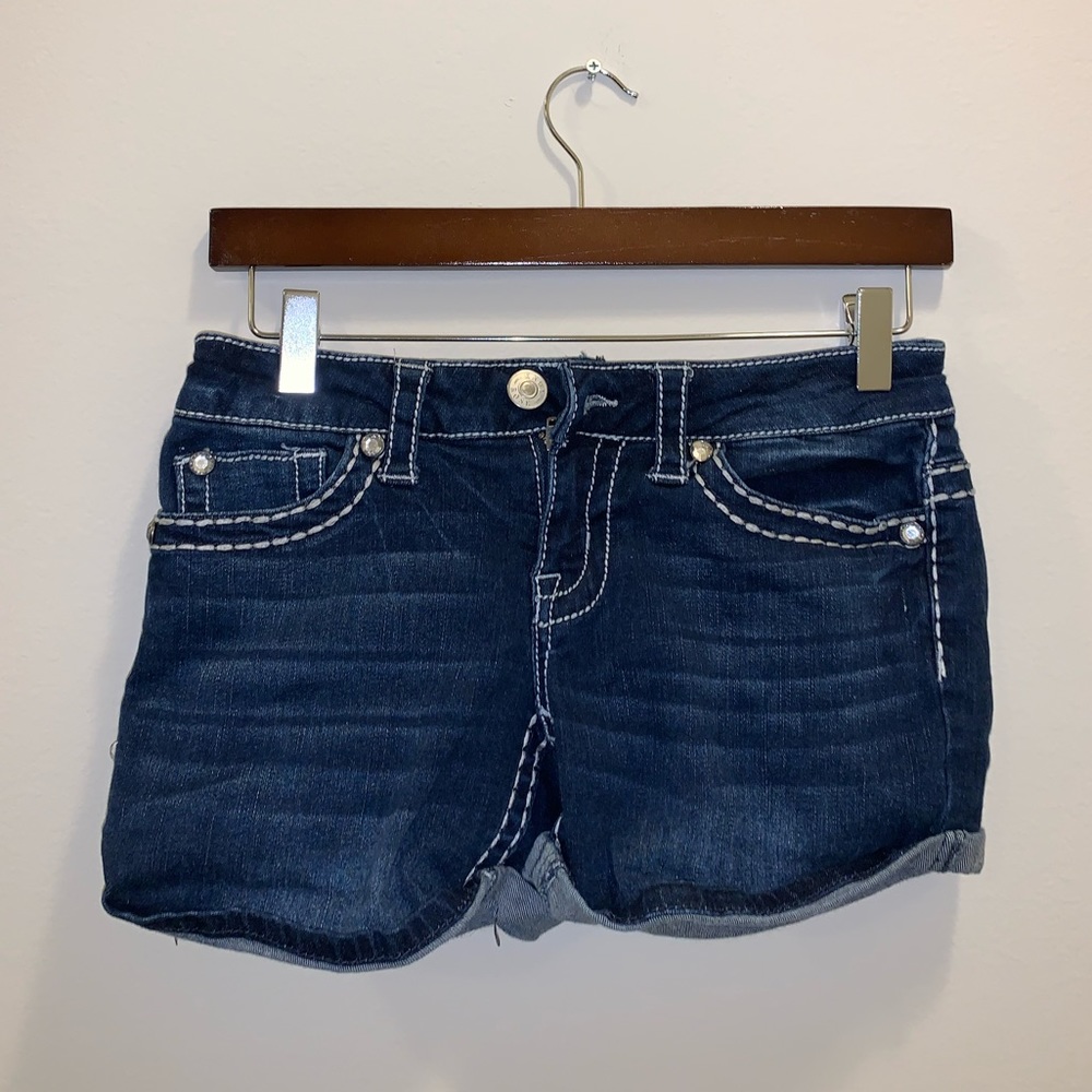 Knox Rose Midi Jean Power Stretch Shorts size 2 - Picture 2 of 12